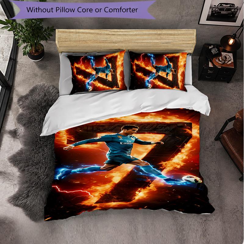 Set Biancheria da Letto Cristiano Ronaldo 3 Pezzi Morbido Set Copripiumino con Federe Set Decorazione Camera da Letto per la Casa