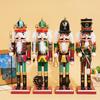 32cm Nutcracker Puppet Soldier Ornament Doll Merry Christmas Decoration Creative Gift Wooden Handicrafts Desktop Cute Ornament