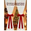 Luxurious Texture Christmas Bow Tieback Graceful Long Ribbon Secure Fastener Included Festive Curtain Tiebacks