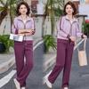Spring Casual Jacket & Pants Set - Stylish Plus-Size Sportswear for Middle-Aged & Elderly Women