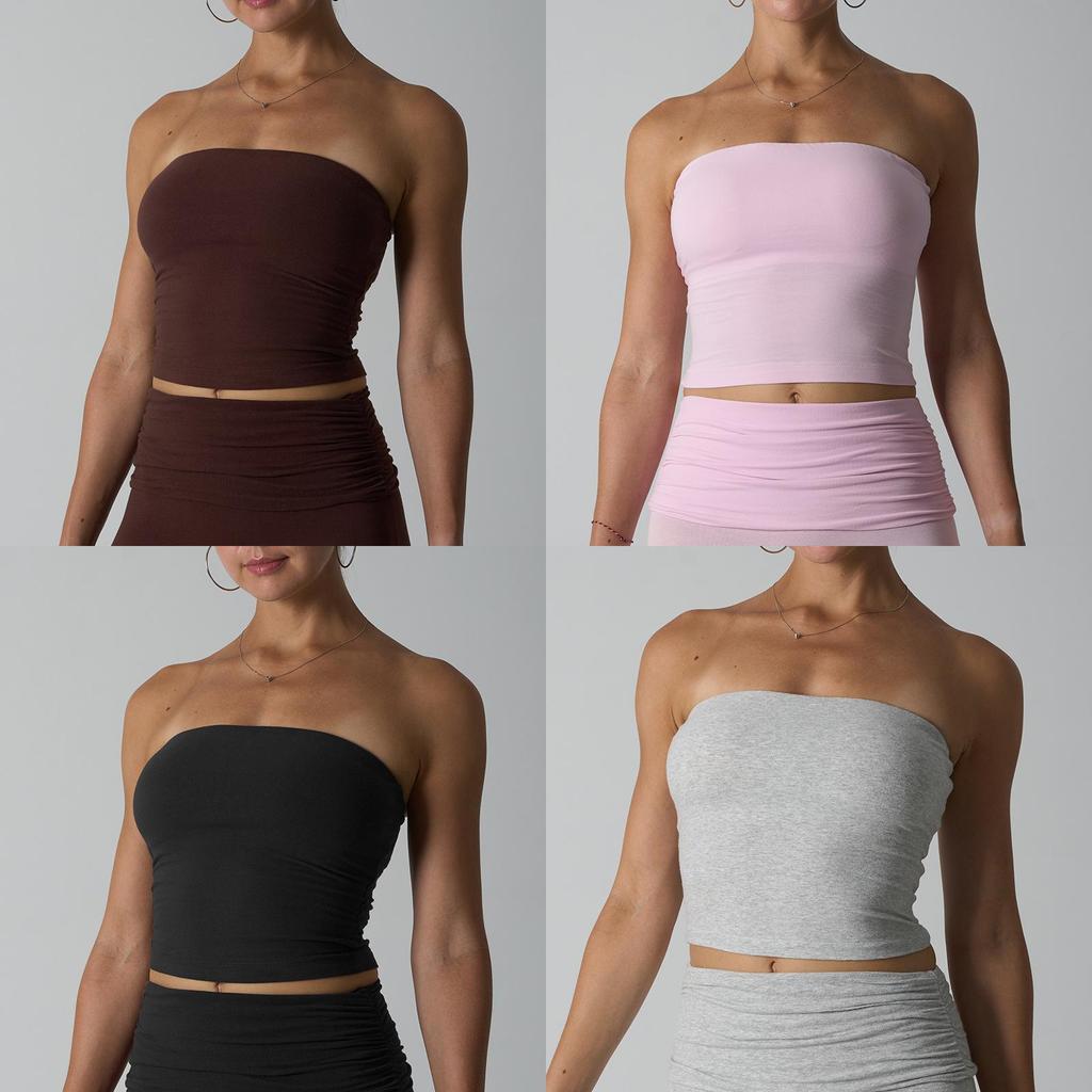 Sexy Girl Cotton Tube Top With Builtin Bra For Running And Street Style