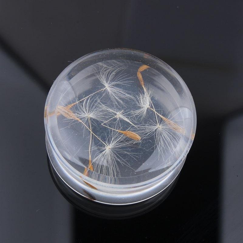 Dandelion Acrylic Ear Plug Gauge Expander Stretcher Flesh Tunnel Piercing Body Jewelry 10-25mm