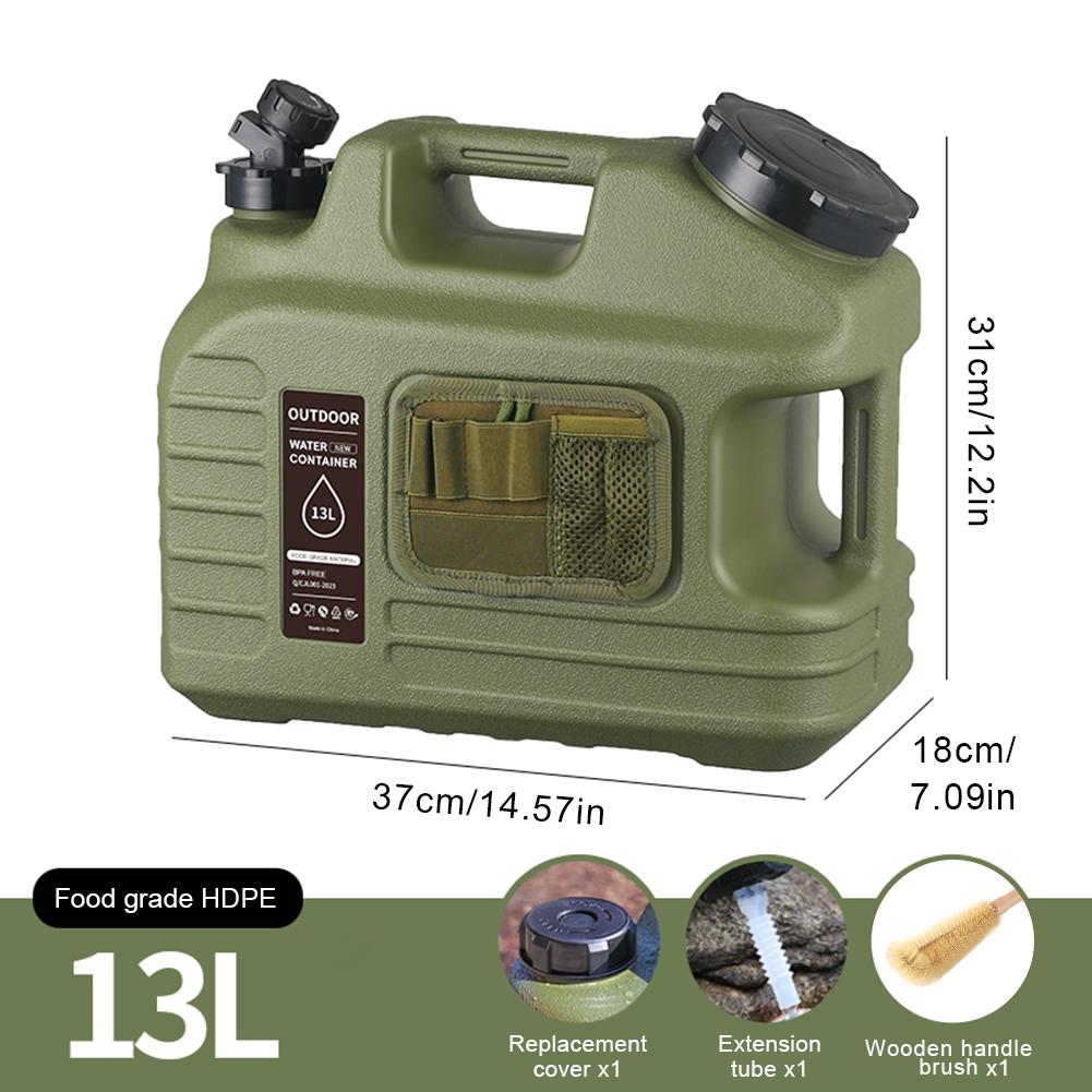 12/13L Outdoor Water Tank Dispenser With Faucet One Key Switch Auto Electric Water Pump Camping Water Bin Camping Water Bag