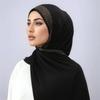 Ramadan Muslim Shimmer Rhinestone Jersey Cotton Hijab Scarf For Women Solid Headscarf  Shawl Wrap With Diamonds Turban Bandana