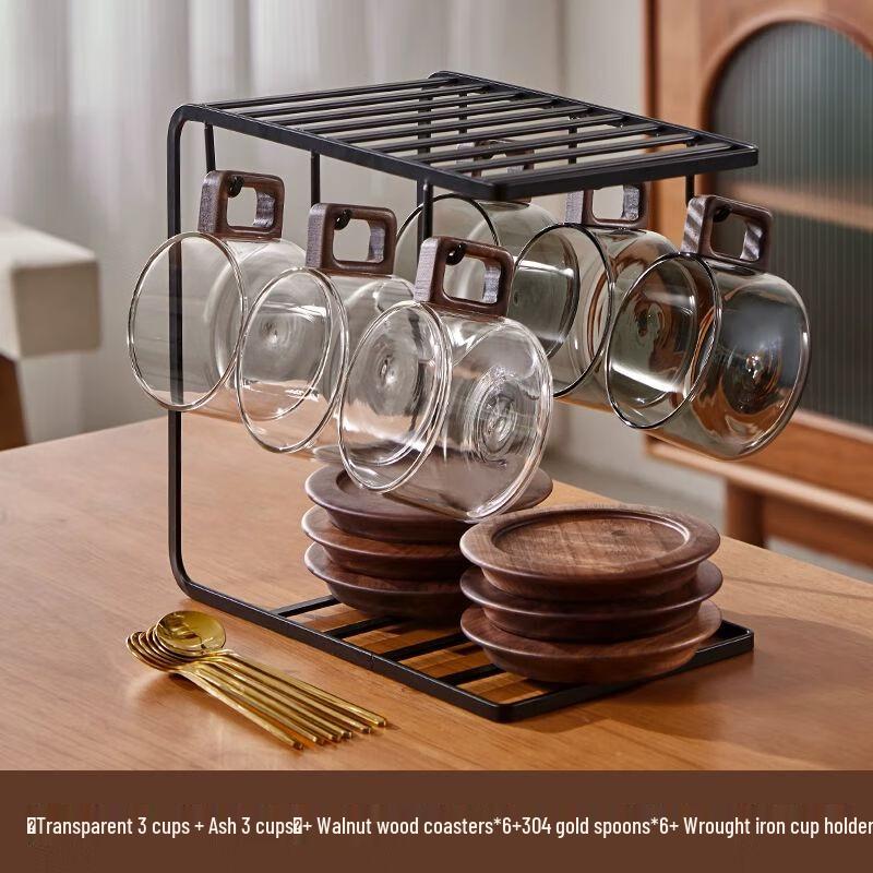 Изысканный набор стеклянной кофейной чашки и блюдца