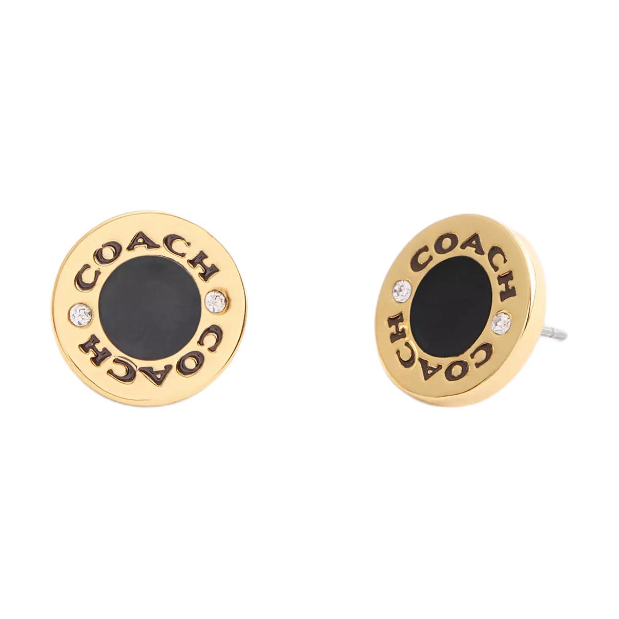 Coach Logo Design Enamel Earrings Women earrings Gold CBW29 F,Gold