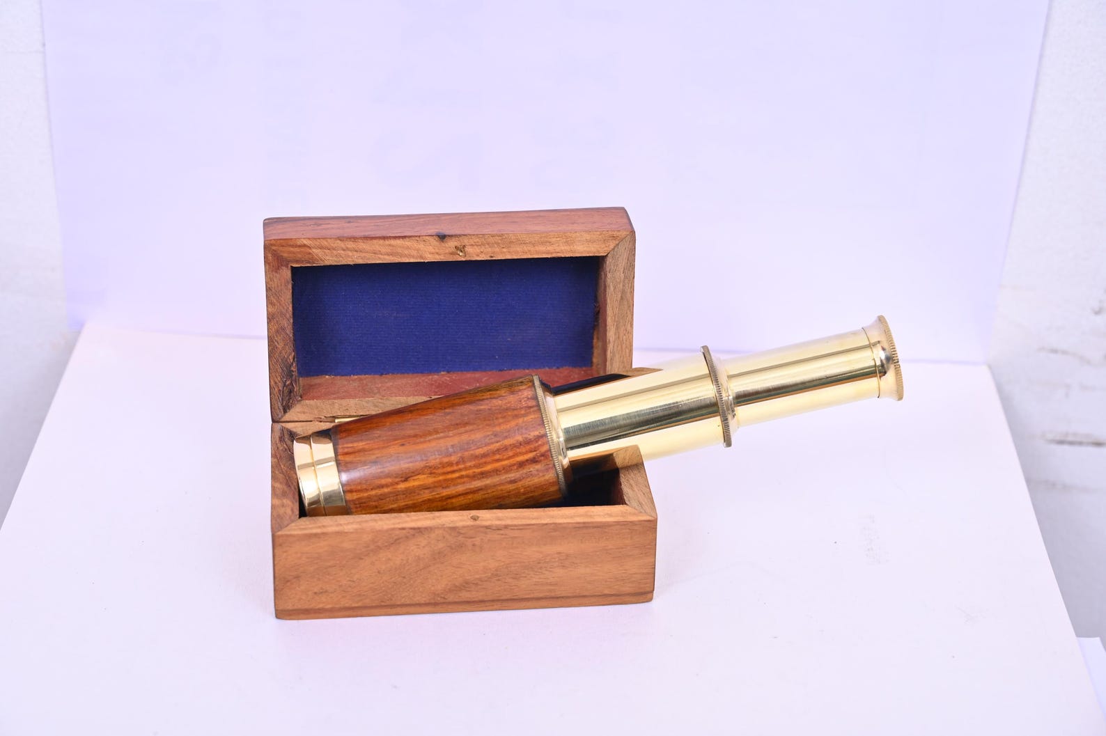 Vintage 6 Inch Brass Telescope Nautical Spyglass Antique Maritime Desk Decor Collectible Gift for Men and Collectors