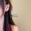 Elegant Retro Hong Kong Style Angora Red Hoop Earrings for Women