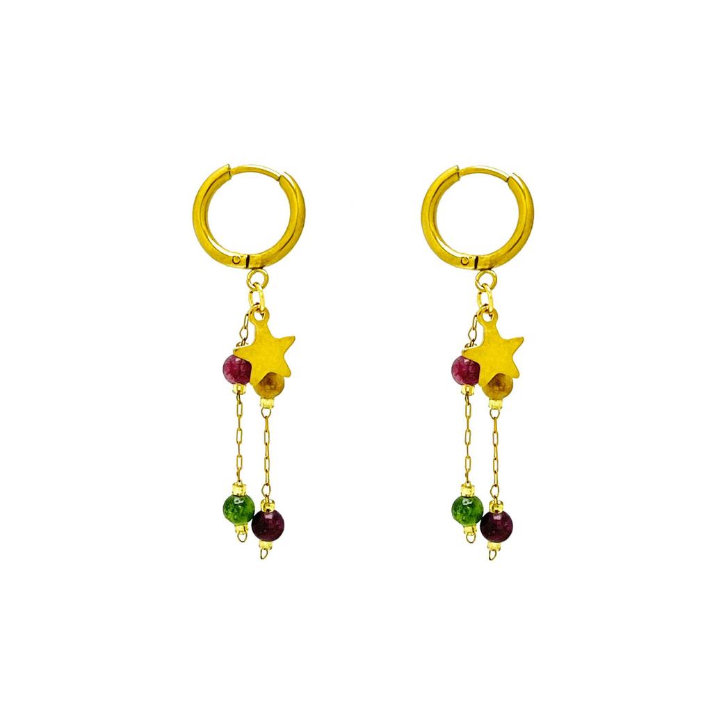 European and American Retro Beaded Tassel Earrings - Elegant Light Luxury Design