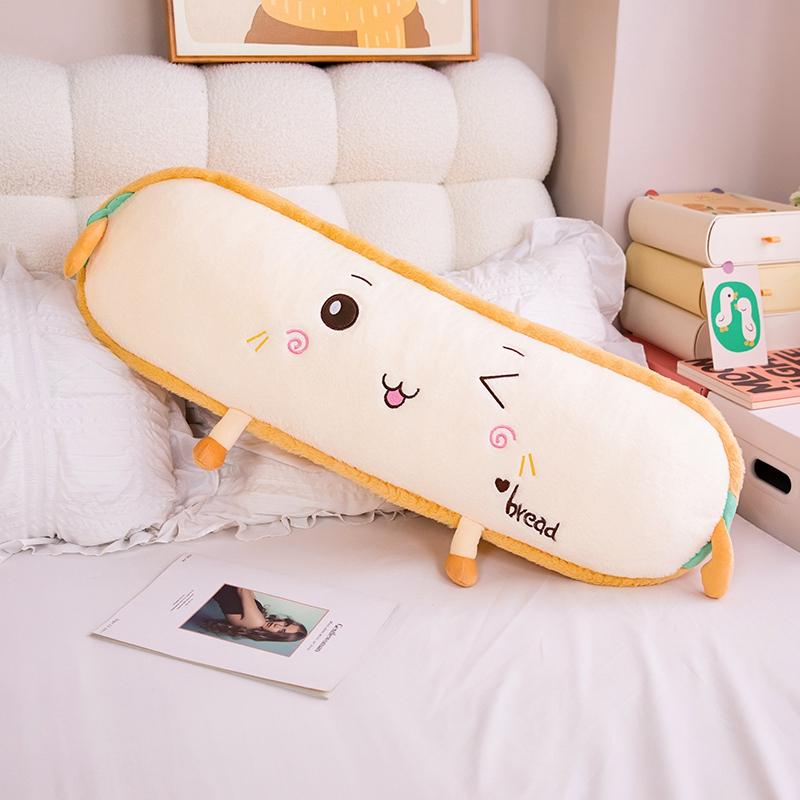 60~120cm Fluffy Bread Soft Cushion Creative Sleep Pillow Toys For Children Huggable Pillow Kawaii Christmas Gift