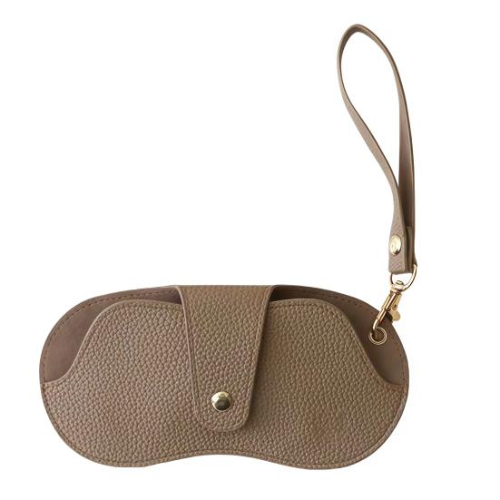 Sunglasses Storage Pouch, Imitation Leather Hanging Glasses Case with Carabiner, Portable Eyeglasses Holder for Bag
