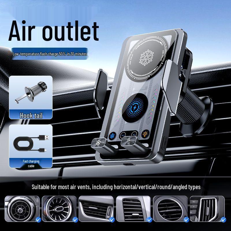 Universal Magnetic Wireless Car Charger & Phone Holder with Cooling and Fast Charging Semiconductor Cooling Phone Holder A1