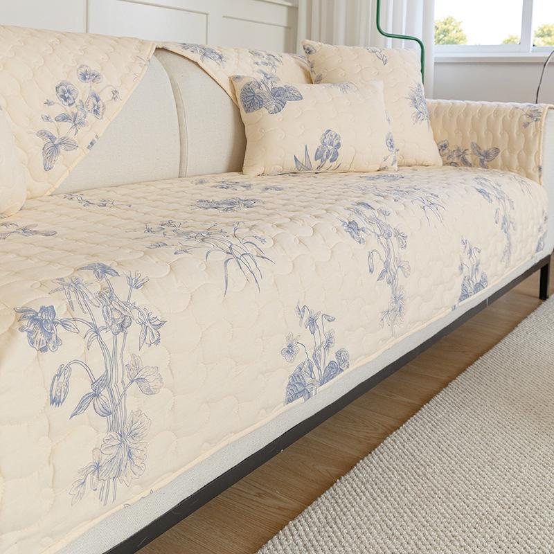 Sofa Cushion Small Floral Spring Style Non-slip Fashionable Fabric Seat Cushion Cover Towel Four Seasons Universal Cover Modern Simple