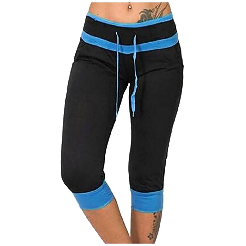 Womens Casual Fashion Low- Cropped Trousers Skinny Casual Pants Sweatpants