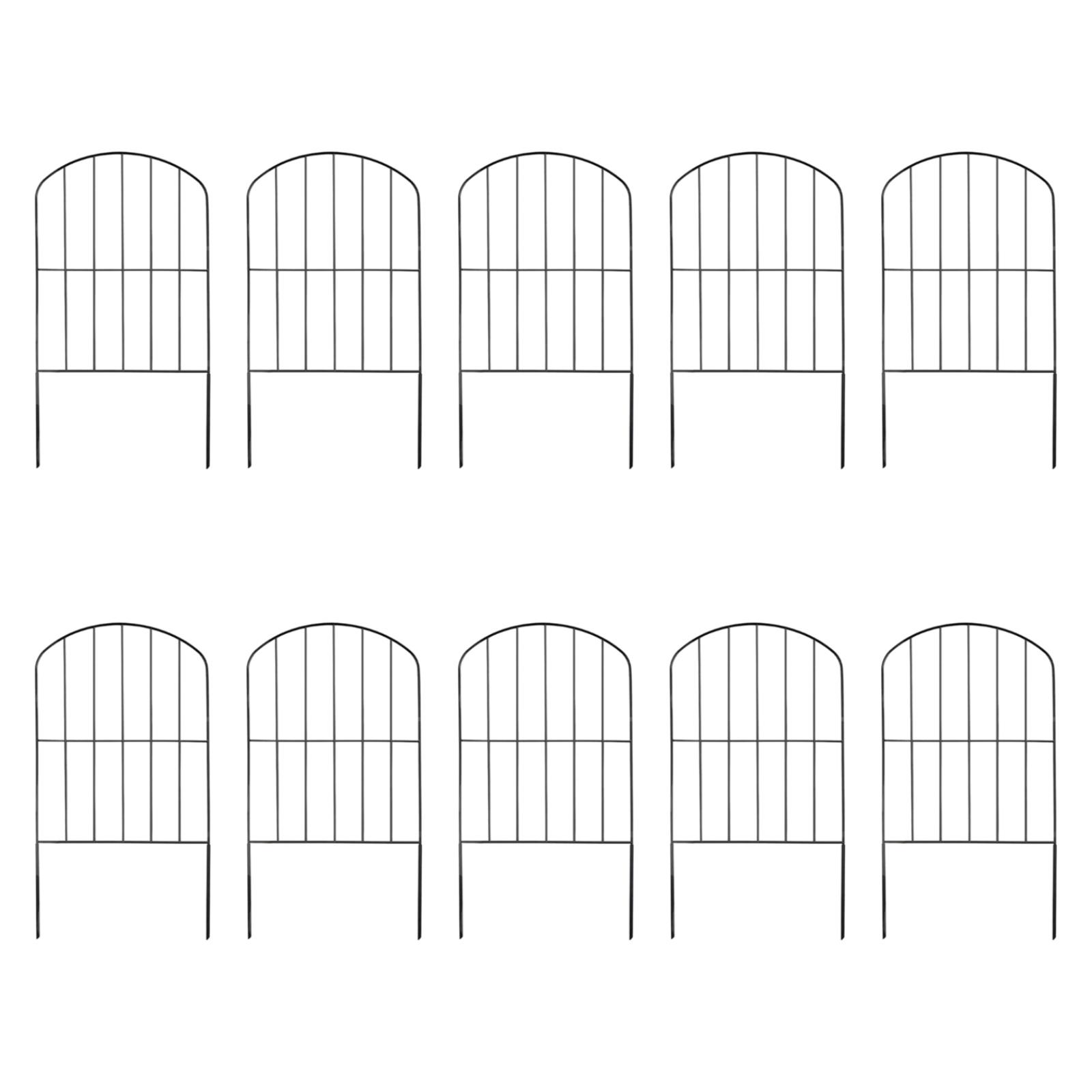 10x Декоративные Садовые Ограждения Бордюр для Питомцев Наружное Ограждение-Барьер от Животных для Лестниц Кроличья Клумба Фермерский Стиль чёрный