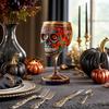 Bicchiere da Vino Teschio Gotico, Calice Scheletro Dipinto a Mano, Decorazione Giorno dei Morti, Regalo Unico per Bar per Halloween