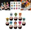 Skull Cake Flag Paper Party Decor For Halloween And Day Of The Dead Events