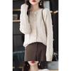 Cardigan Tricoté torsadé pour femme Court ample Automne Nouvelle Collection