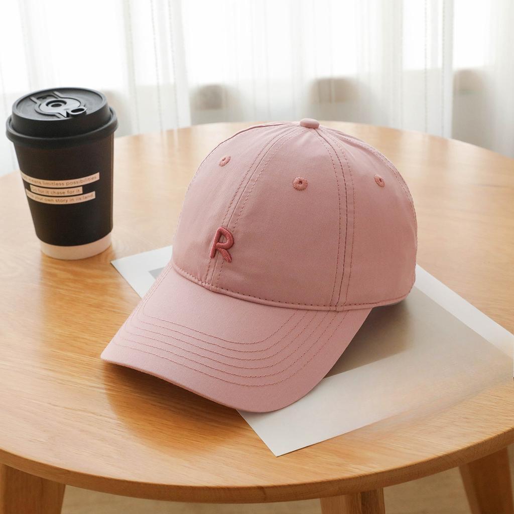 Letter Pink Dopamine Baseball Cap for Women Summer Wide Hat Showing Face Small Soft Top Embroidered Baseball Cap for Men