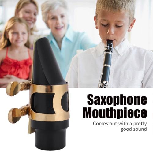 Portable Soprano Saxophone Mouthpiece Set with ABS Mouthpiece Cap and Metal Buckle Reed Pads