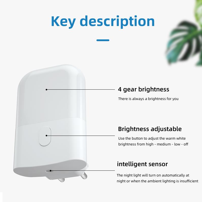 Senya-Pro Energy Saving Dusk to Dawn Sensor RGB Mini ABS Plug-in LED Night Light for Bedroom