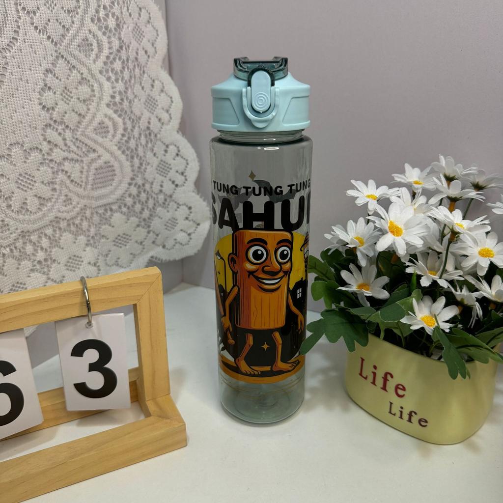 Italian Brainrot Water Bottle Tung Tung Tung Sahur Water Cup With Straw Football Sports Water Kettle Easter Valentine'S Day Gift