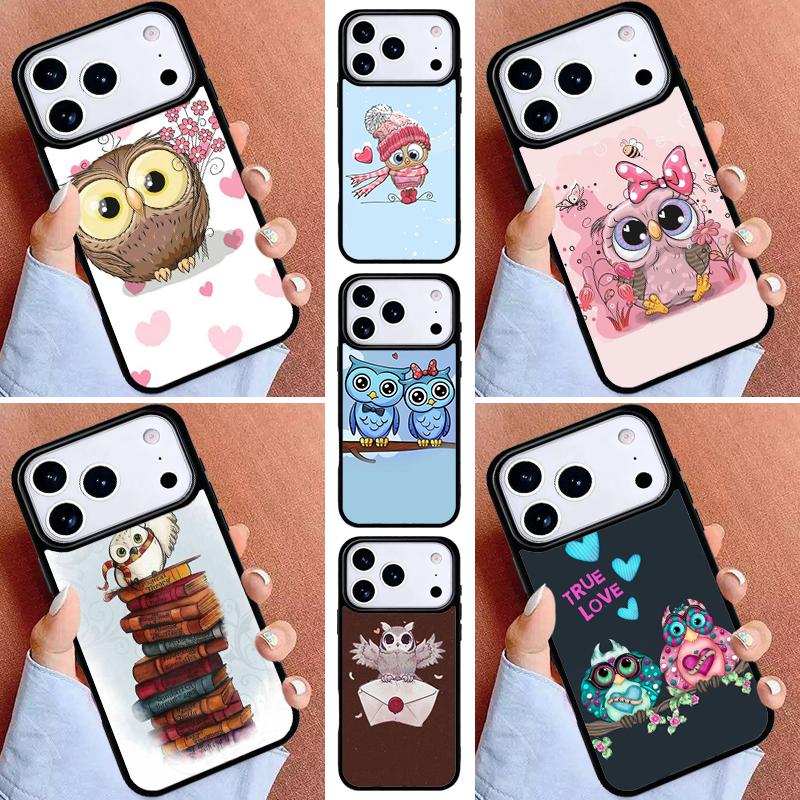 Harris Cute Owl Phone Case for iPhone 16e 15 14 13 12 17 Pro Max Plus Air 17pro Cover Coque
