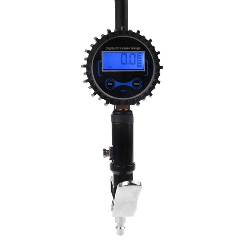 Digital Air Compressor LCD Display Car Tire Inflator Gun High Precision Air Line Clip-on Tyre Pump for Motorcycle Bicycle Auto