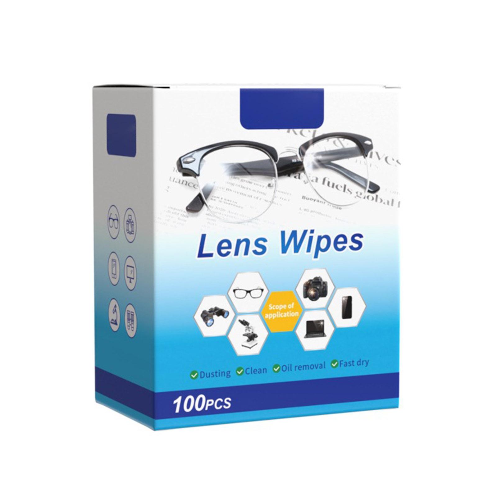 

Pack Of 100 Disposable Lens Cleaning Wipes For Glasses Sunglasses Cameras Safe Nonwoven Cloth