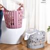 Plastic Collapsible Laundry Basket With Handle For Home Bathroom Storage And Wall Mounting