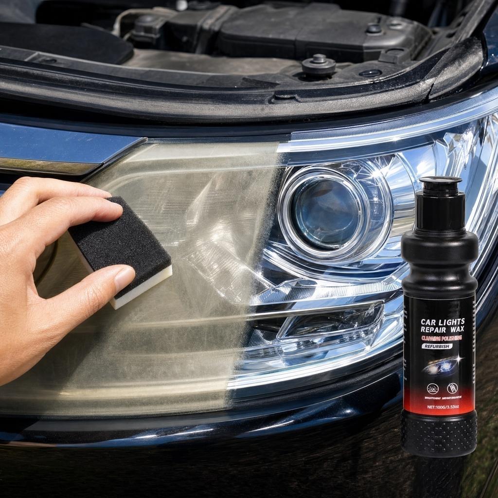 Headlight Restoration Kit, 100ml - Car Headlight Cleaner for Yellowing Lens
