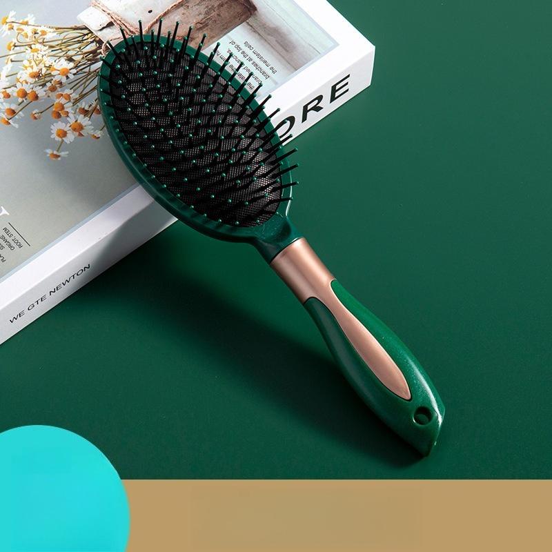 Black and Gold Anti-Static Hair Brush Set with Massage Function for Curly Hair Care