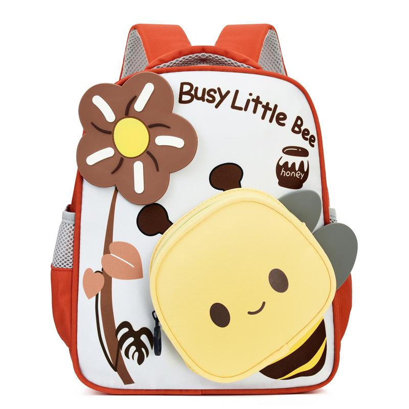 

Школьная сумка для детского сада мальчики и девочки милый ребенок новый мультяшный пчела рюкзак иностранный стиль путешествие маленький рюкзак красный