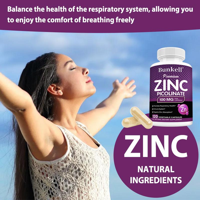Zinc (As Zinc Picolinate) 100 Mg Dietary Supplement, 120 Capsules Per Bottle