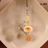 Adorable Fluffy Cat Keychain & Mobile Charm: Cartoon Pendant for Phone Cases and Schoolbags
