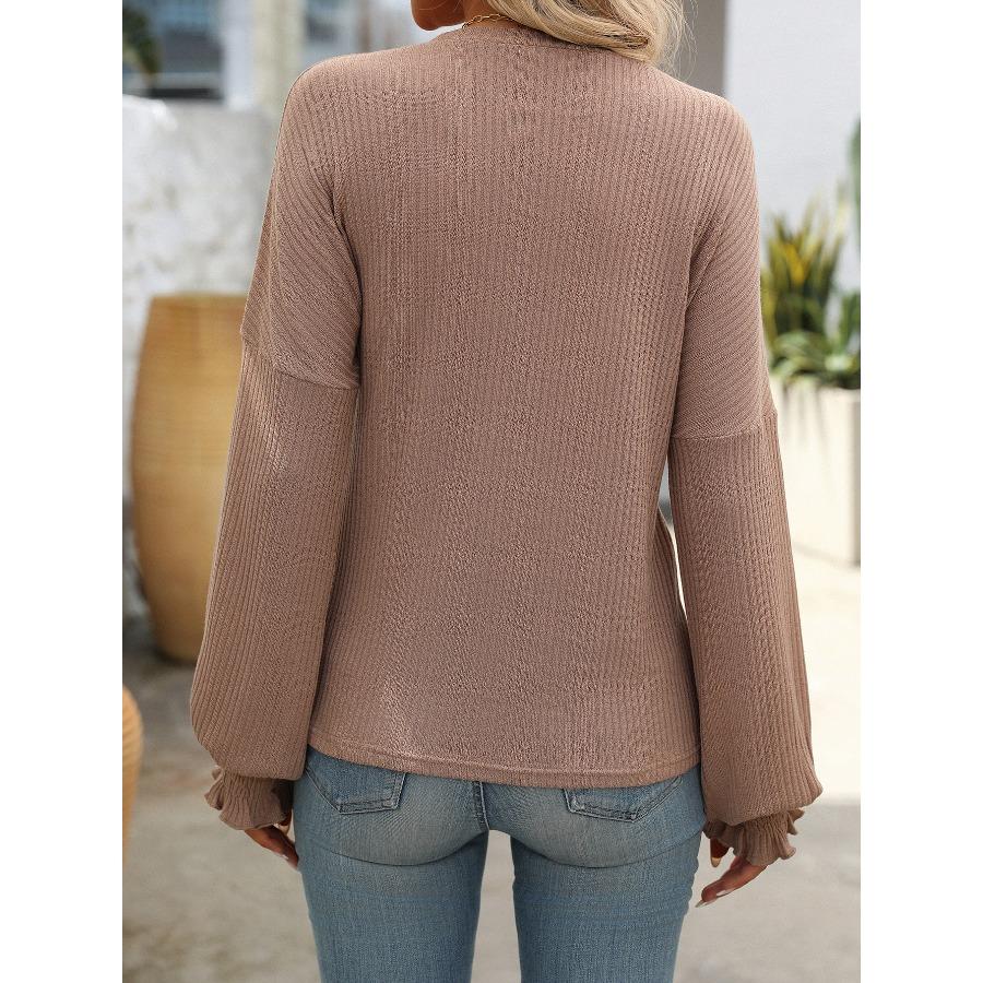 Women's Loose Casual Pit Stripe Long Sleeved T-shirt for Autumn Winter T Shirts