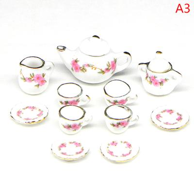 11Pcs 1:12 Dolls House Miniature Mugs Dish Cups Pot Set Toys Dollhouse Accessory