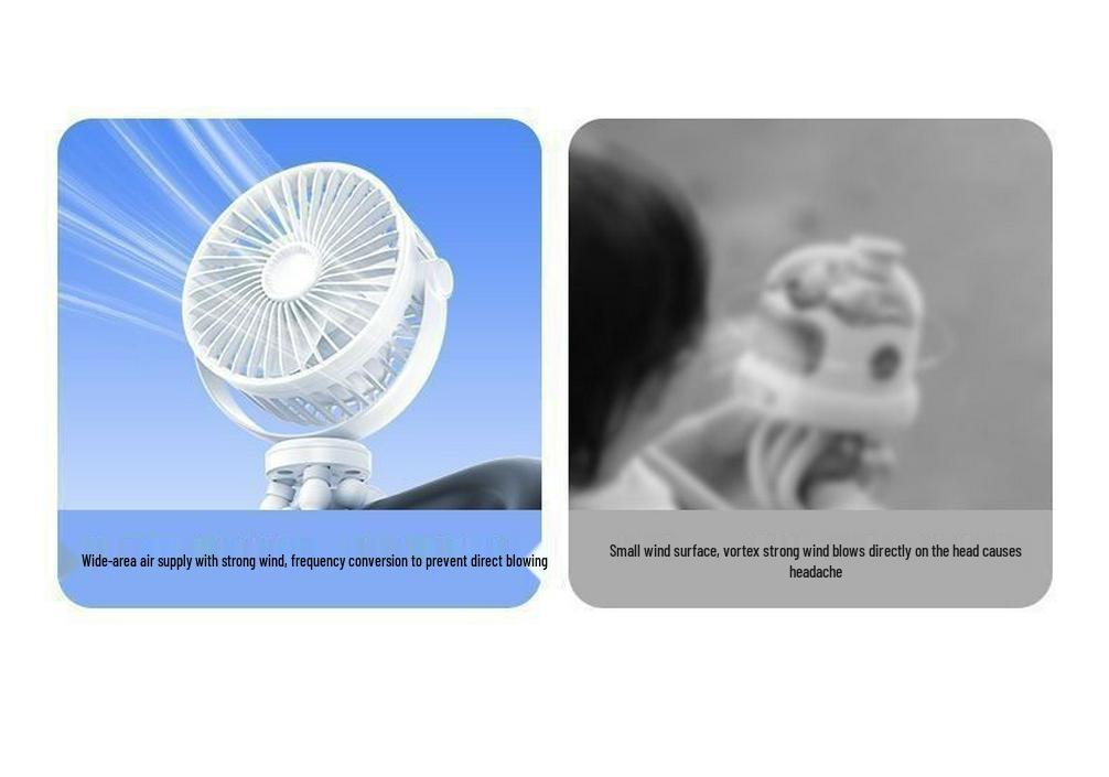 Portable Silent Mini Octopus Fan for Stroller, Dorm, Office, Desktop & Outdoor Use