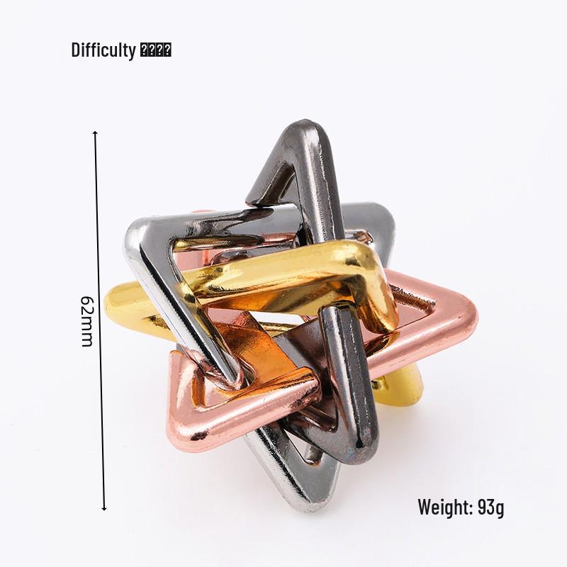 Kinder Intelligenz Puzzle Set: Luban- und Kongming-Schlösser, Neun ineinandergreifende Ringe, Hufeisenschloss - Trendiges Lernspielzeug auf TikTok