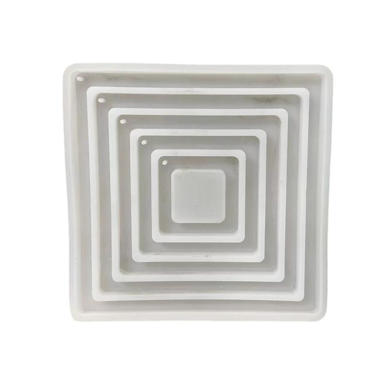 

5-in-1 Square Pendant Silicone Molds for Hanging Wall Decoration, 5-in-1 Square Shaped Resin Molds for Epoxy Resin 1