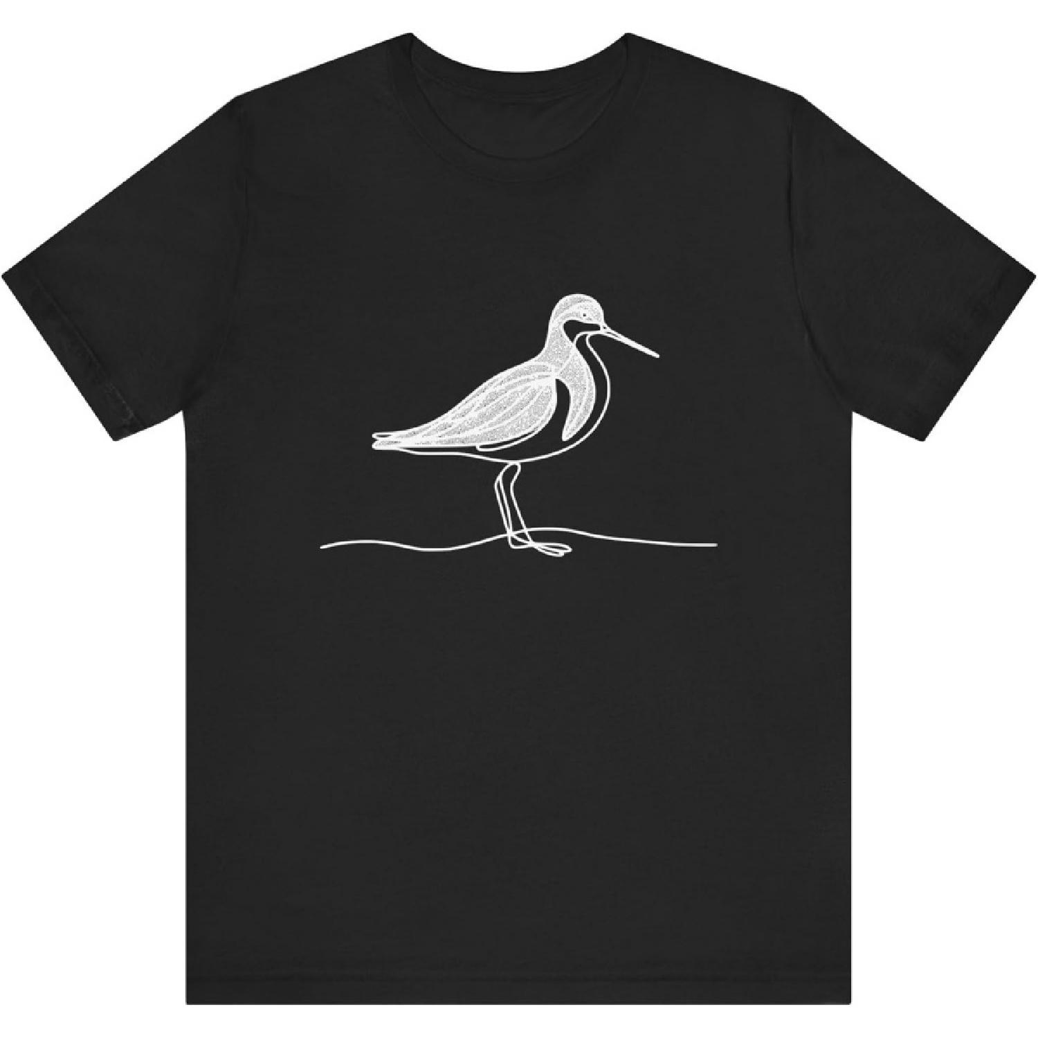 Line Art Bird & Ornithologist Red Phalarope 2061 Unisex T-Shirt S