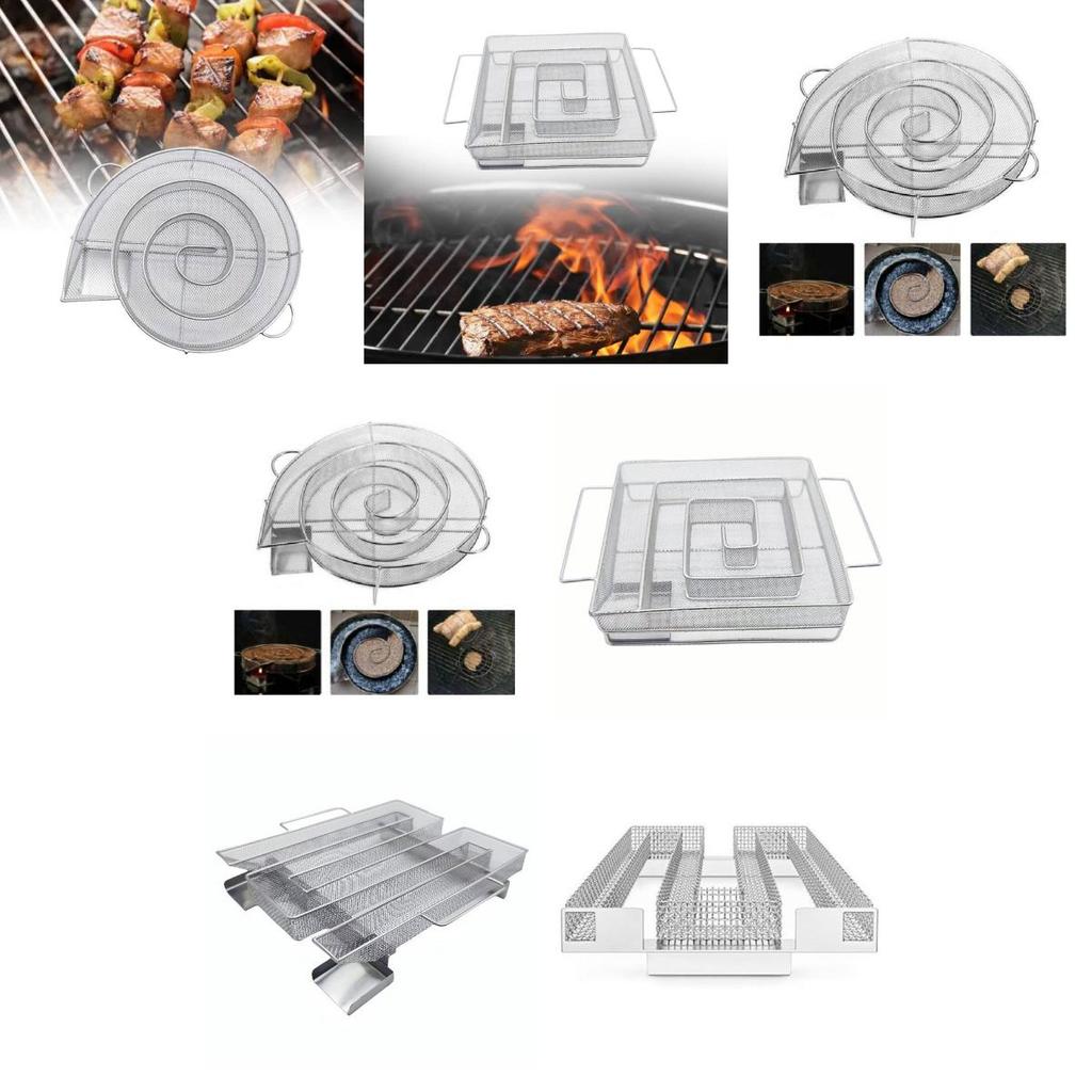 Premium Stainless Steel Round Smoker Tray For Charcoal Barbecue With Versatile Functions
