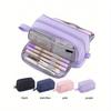 1pc Large Pencil Case, High Capacity Holder Box Storage Bag, Large Capacity Multi-Layer Pen Bag, Desk Organizer Marker Pouch Pen