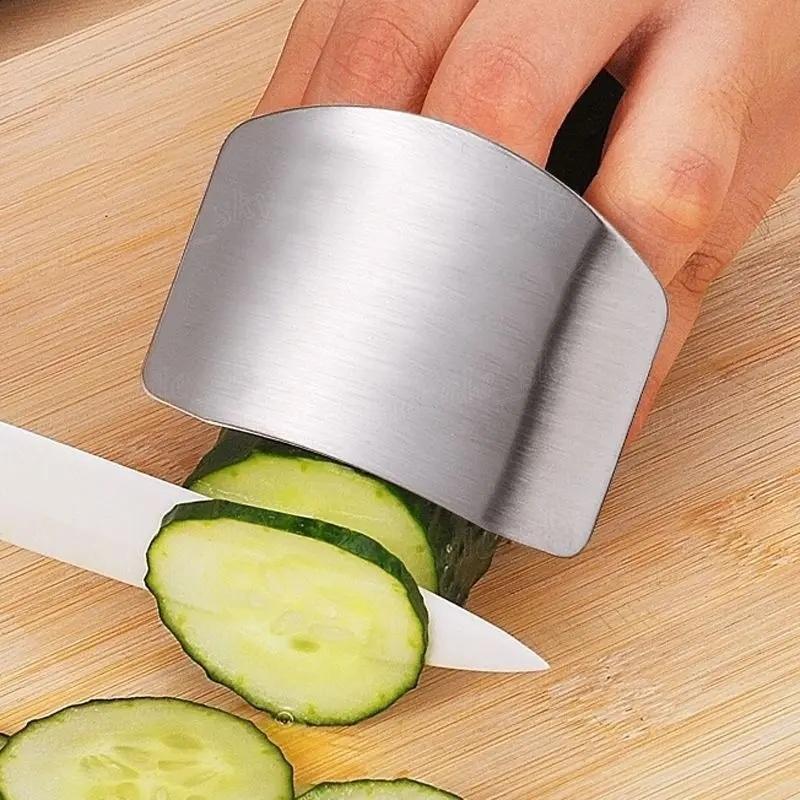 Finger Guard for Safe Cutting - 1PC Heavy-Duty Stainless Steel Anti-Cut Shield with Anti-Slip Grip for Cooking