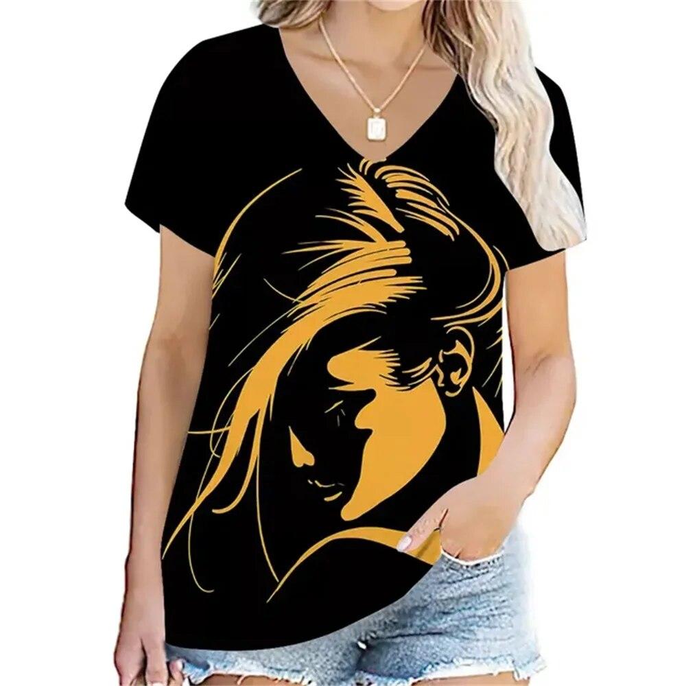 Забавная универсальная повседневная винтажная сексуальная модная женская футболка — фото 14