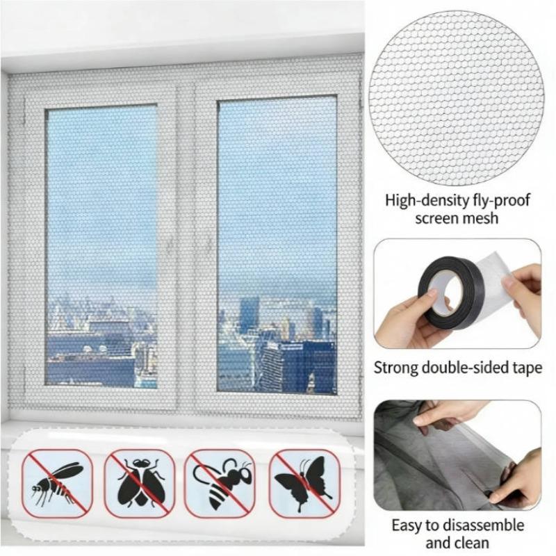 Self-Adhesive Mosquito Net Window Screen Anti-Insect Mesh Curtain For Bedroom Home Garden Reusable Bug Screen For Indoor Patio