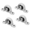 Pillow Block Bearing 10mm Pillow Block Insert Zinc T8 Screw Plummer Mechanical Flange Mount Unit, 4-Piece Set, KP000, Bore, Bracket, Bearing, Bearing,