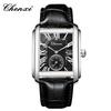 Douyin Trendy Square Quarzuhr mit Lederarmband – Marke Morning Dawn für Herren