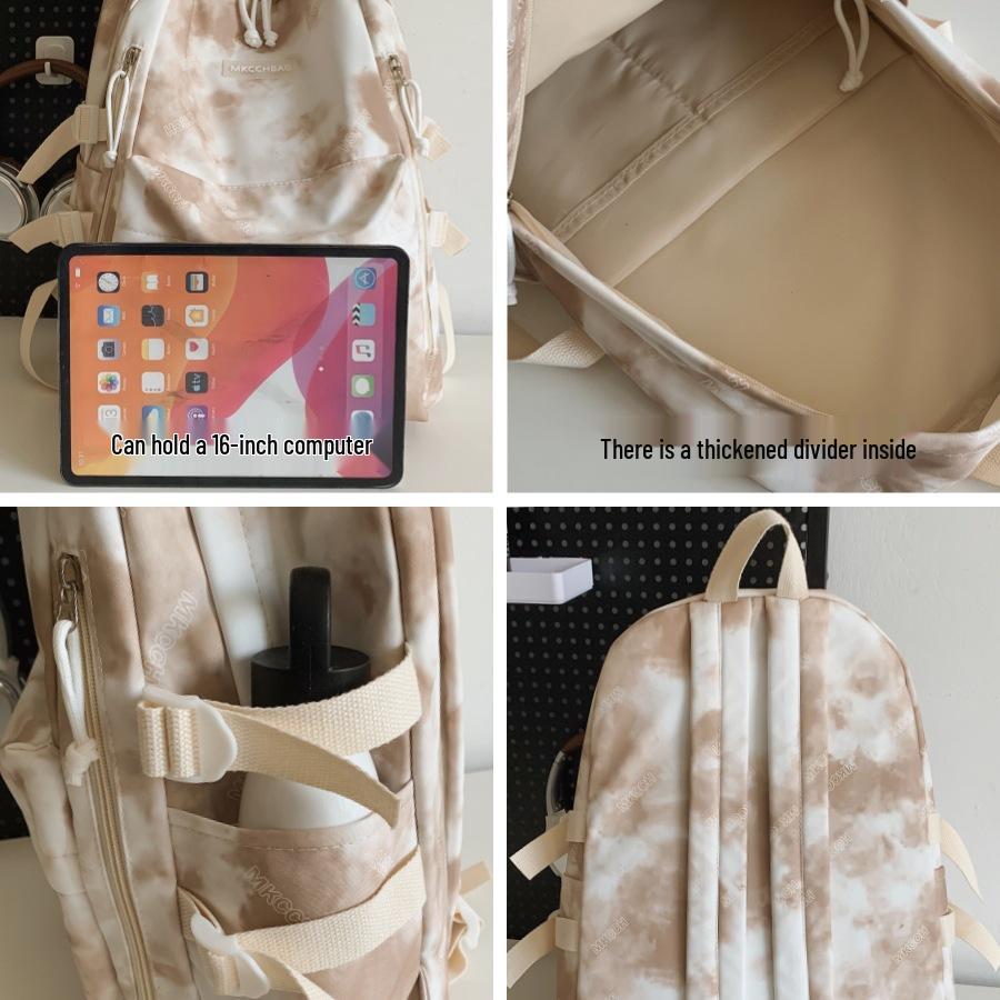 Trendy Tie-Dye Backpack for College and High School Students – Unisex, Fashionable, Large Capacity.