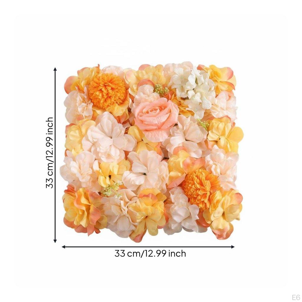 Artificial Rose Wall Panel Realistic Look Floral Backdrop Reusable ThreeDimensional